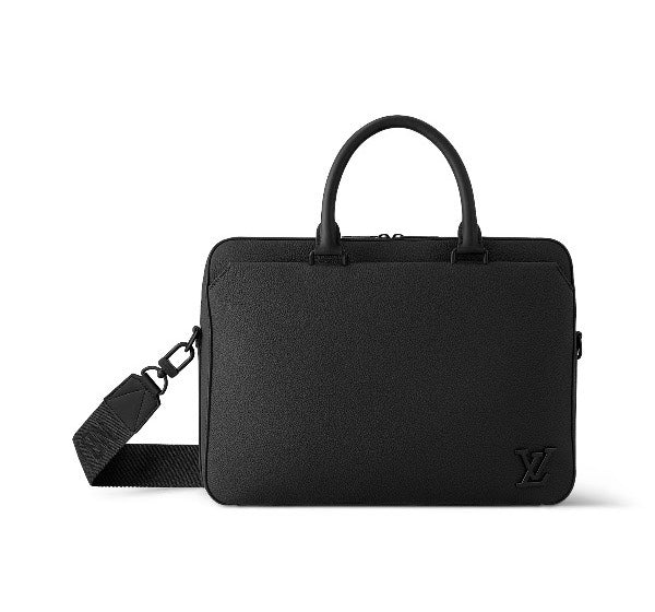 Louis Vuitton Black Taiga Leather Porte-Documents Business Briefcase