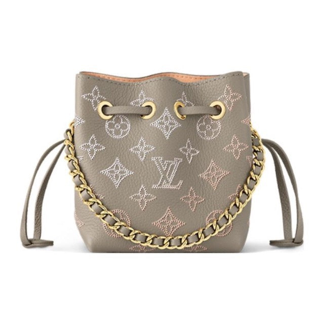 Louis Vuitton Bella Bucket Bag Mahina Calf Leather Grey Monogram