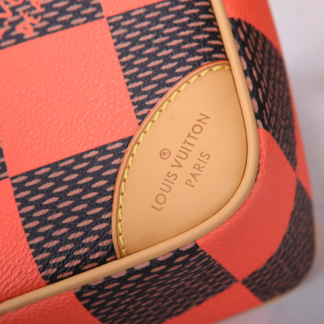 Louis Vuitton Square Bag Damier Pop Orange and Brown Checkerboard Crossbody