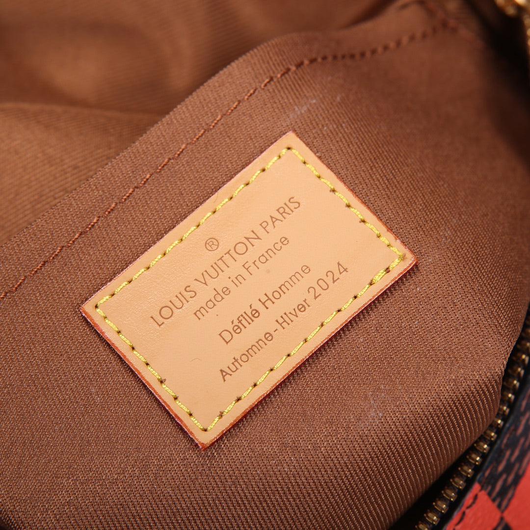 Louis Vuitton Square Bag Damier Pop Orange and Brown Checkerboard Crossbody