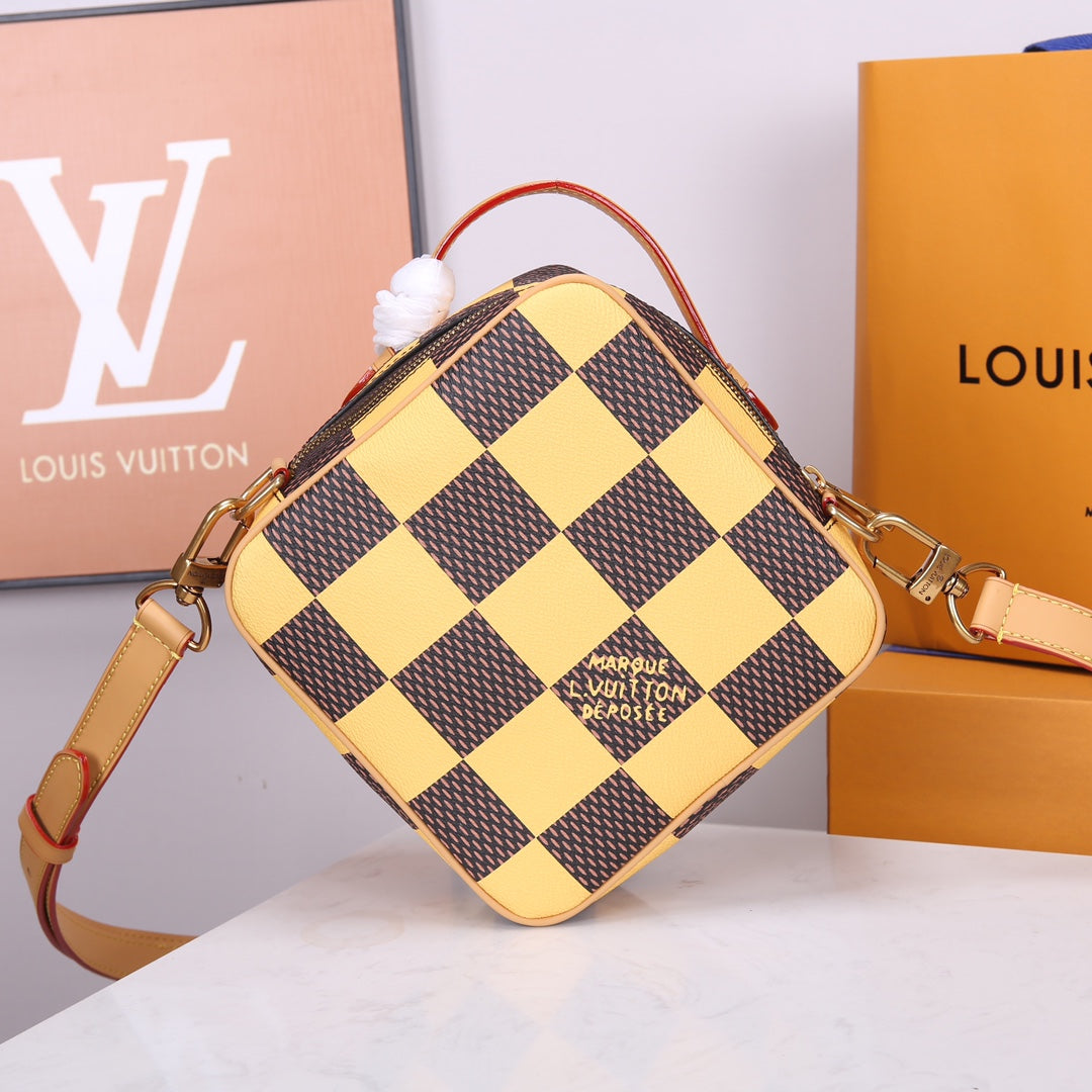 Louis Vuitton Virgil Abloh Damier Diamond Crossbody Bag - Yellow/Brown