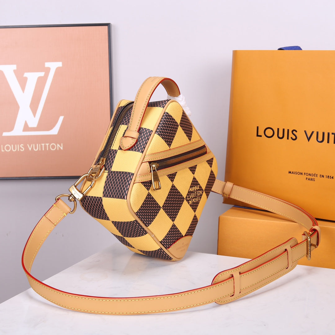 Louis Vuitton Virgil Abloh Damier Diamond Crossbody Bag - Yellow/Brown