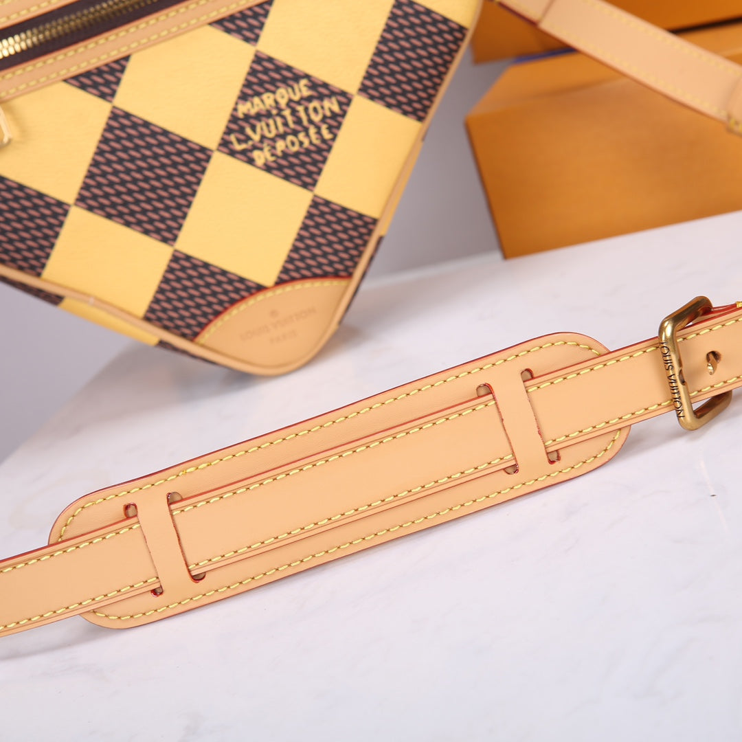 Louis Vuitton Virgil Abloh Damier Diamond Crossbody Bag - Yellow/Brown