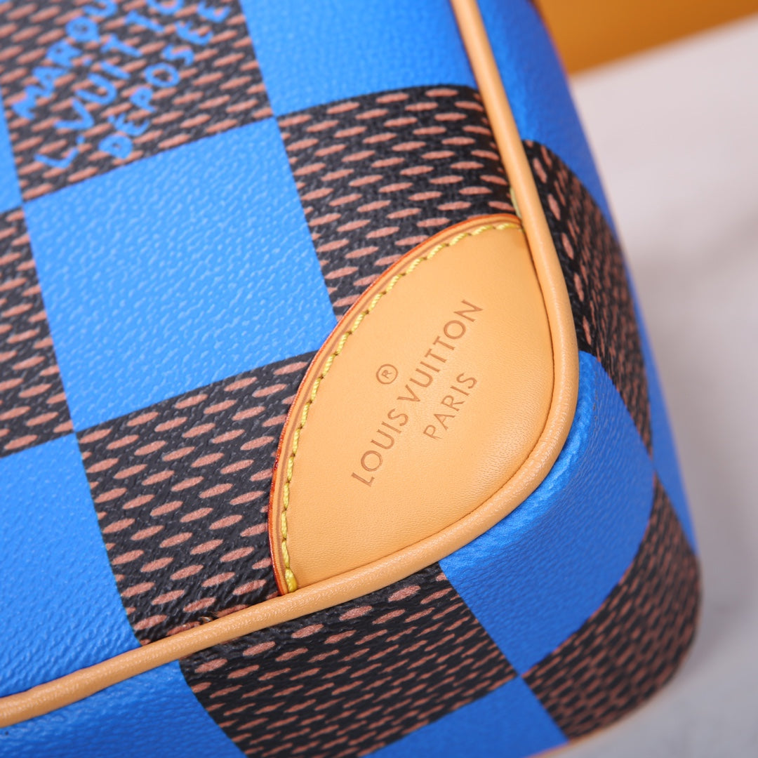 Louis Vuitton x Nigo Damier Ebene Giant Cobalt Blue Diamond Crossbody Bag