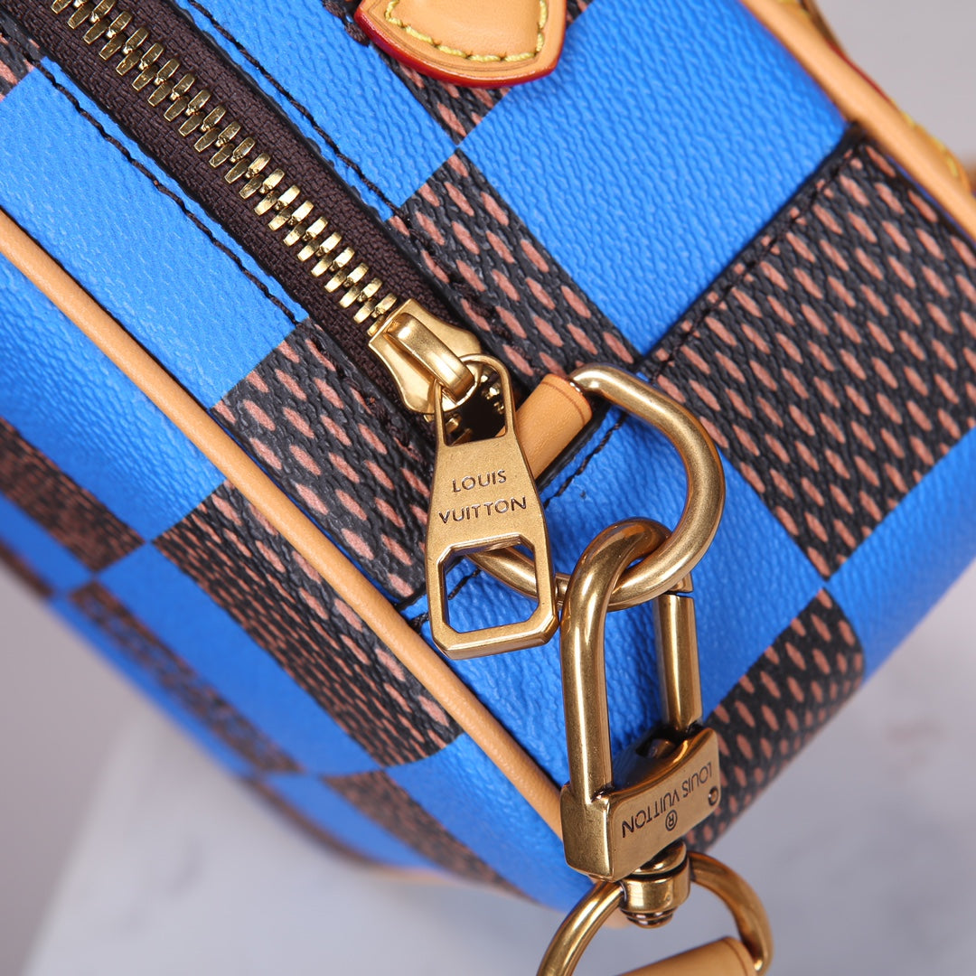 Louis Vuitton x Nigo Damier Ebene Giant Cobalt Blue Diamond Crossbody Bag