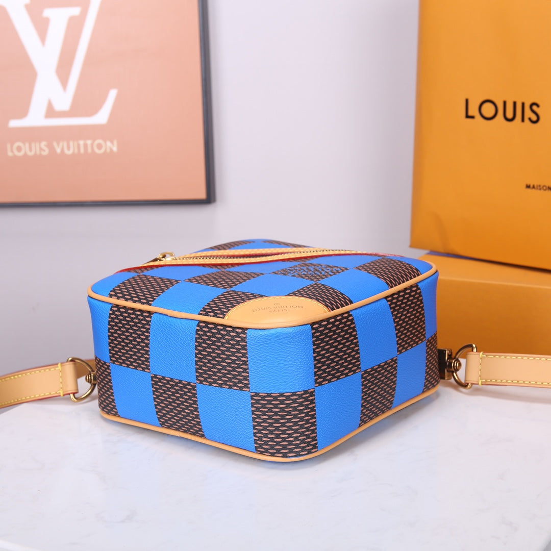 Louis Vuitton x Nigo Damier Ebene Giant Cobalt Blue Diamond Crossbody Bag