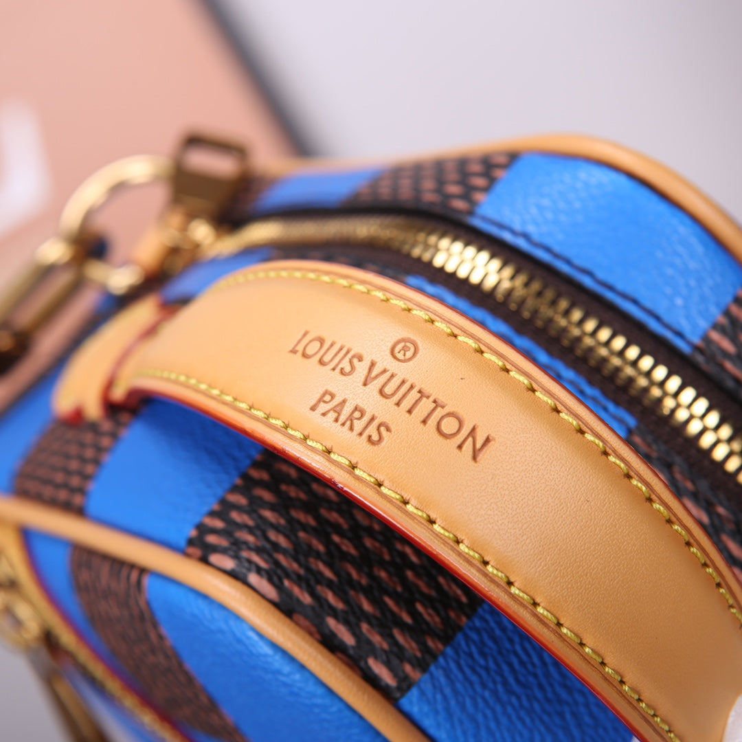 Louis Vuitton x Nigo Damier Ebene Giant Cobalt Blue Diamond Crossbody Bag