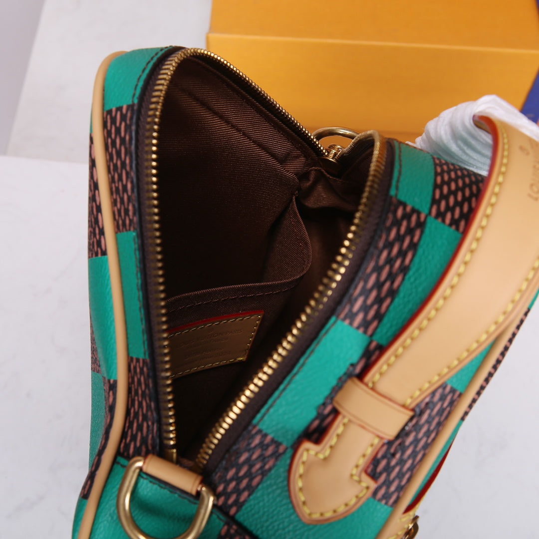 Louis Vuitton Chess Messenger Bag - Green and Brown Damier Canvas