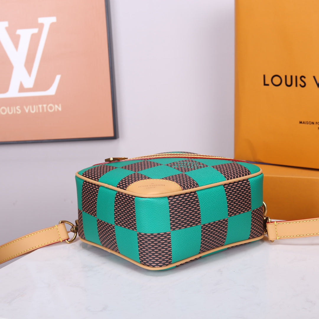Louis Vuitton Chess Messenger Bag - Green and Brown Damier Canvas