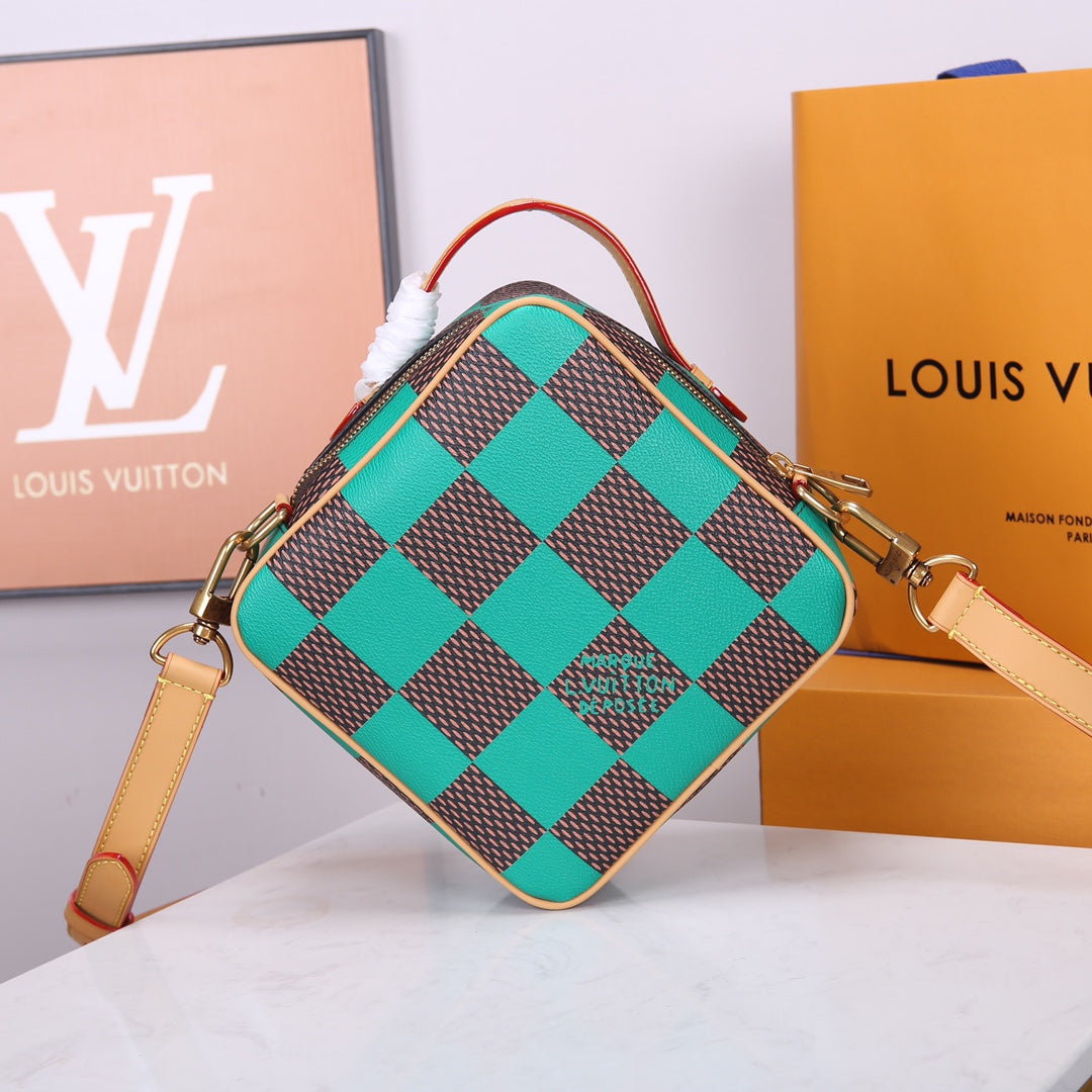 Louis Vuitton Chess Messenger Bag - Green and Brown Damier Canvas