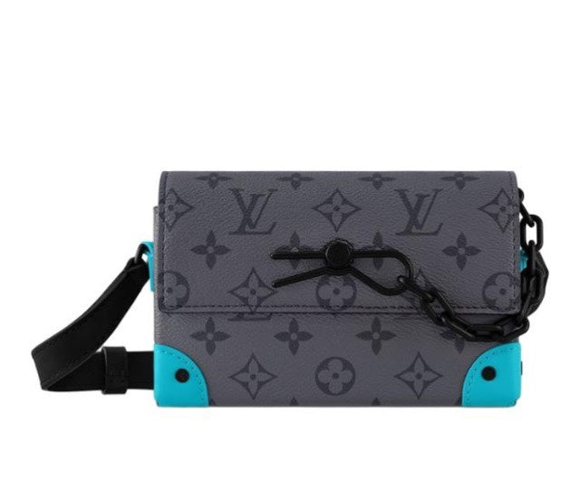 Louis Vuitton Monogram Eclipse Steamer Messenger Bag - Grey/Turquoise