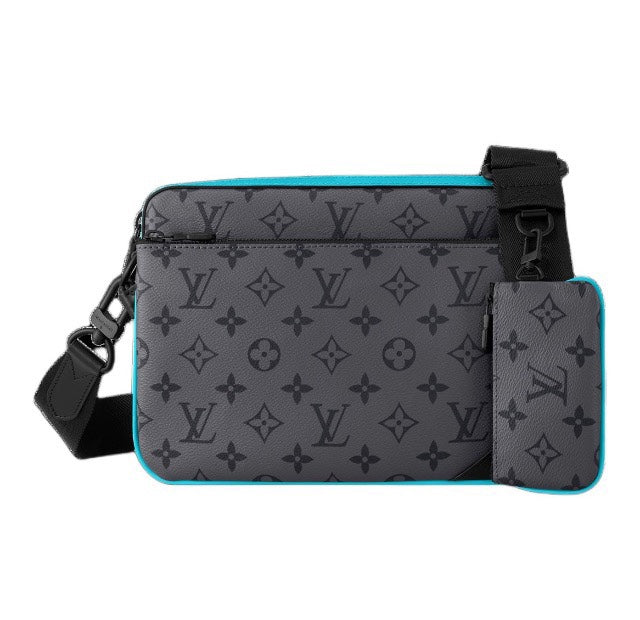 Louis Vuitton Trio Messenger Monogram Eclipse Grey with Turquoise Accents