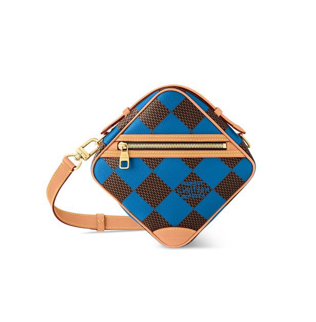 Louis Vuitton x Nigo Damier Ebene Giant Cobalt Blue Diamond Crossbody Bag