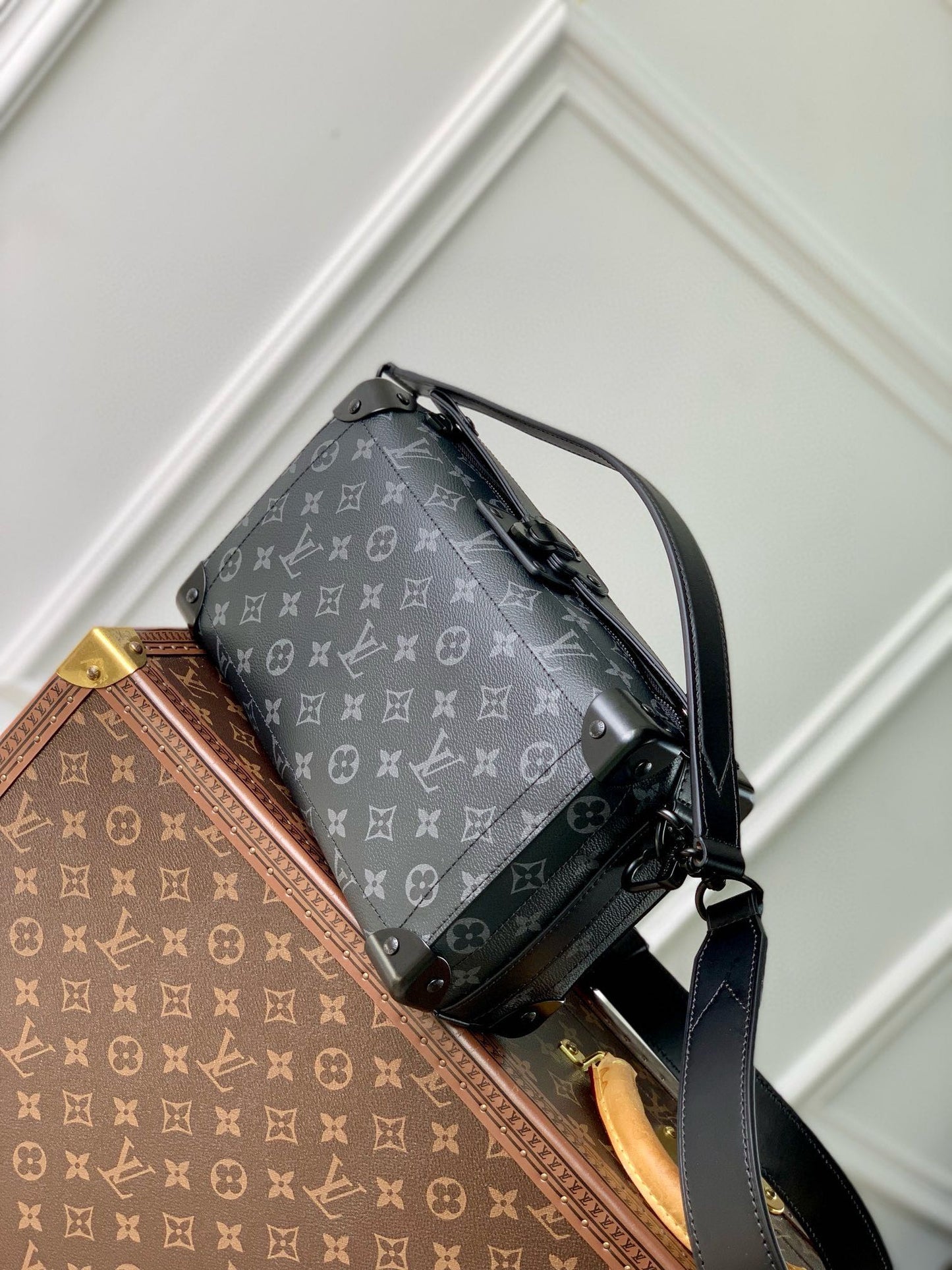 Luxury Monogram Soft Trunk Crossbody Bag - Designer Style Messenger Handbag