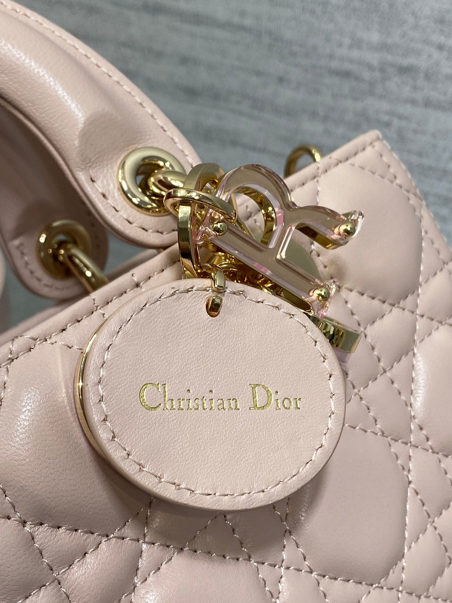 Dior Blush Pink Quilted Leather Top Handle Crossbody Handbag