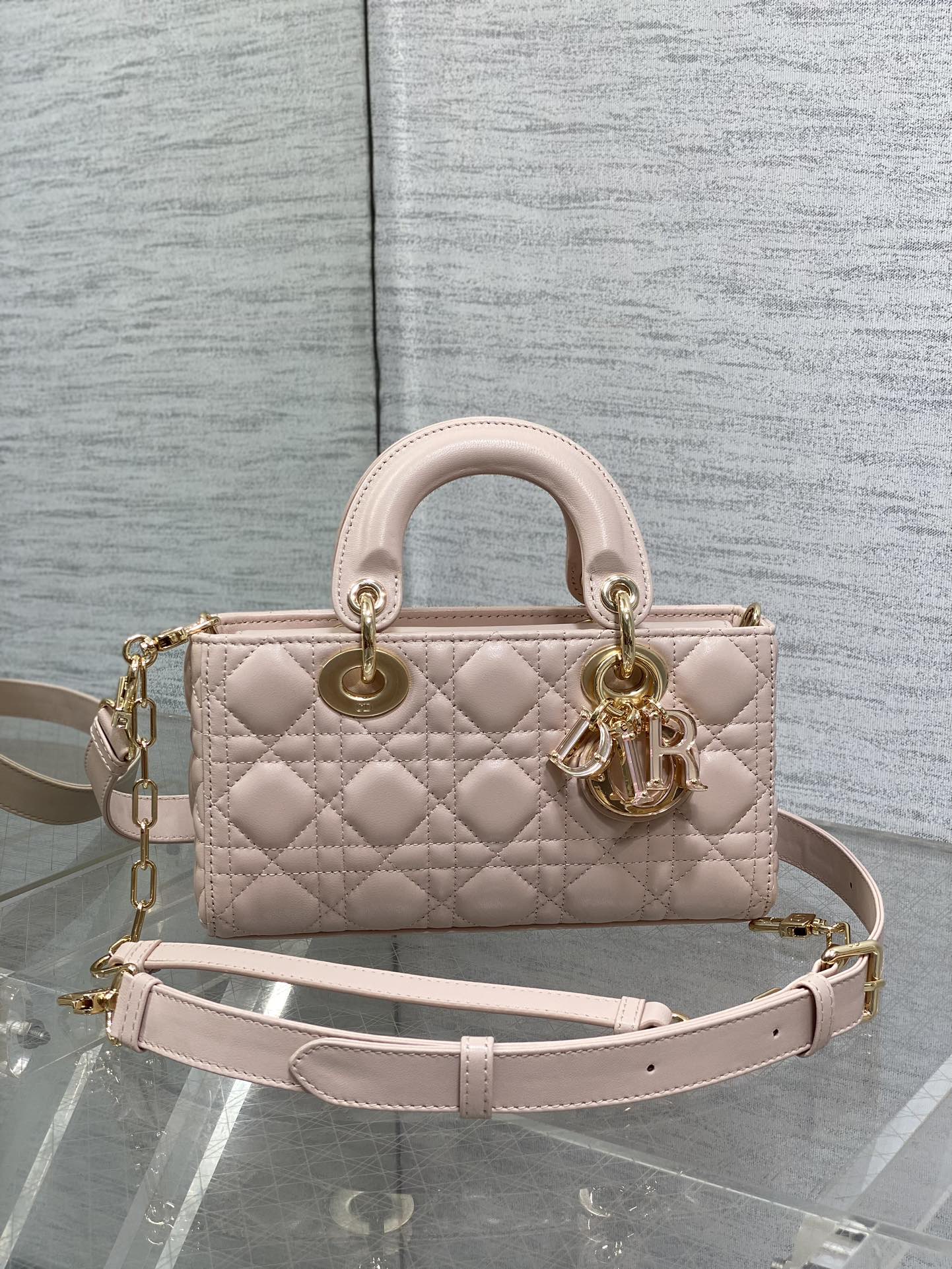 Christian Dior Lady D-Joy Bag - Light Pink Cannage Lambskin