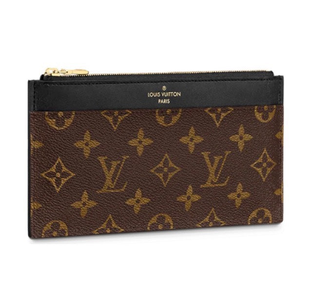 Louis Vuitton Slim Purse Monogram Canvas with Black Leather Trim