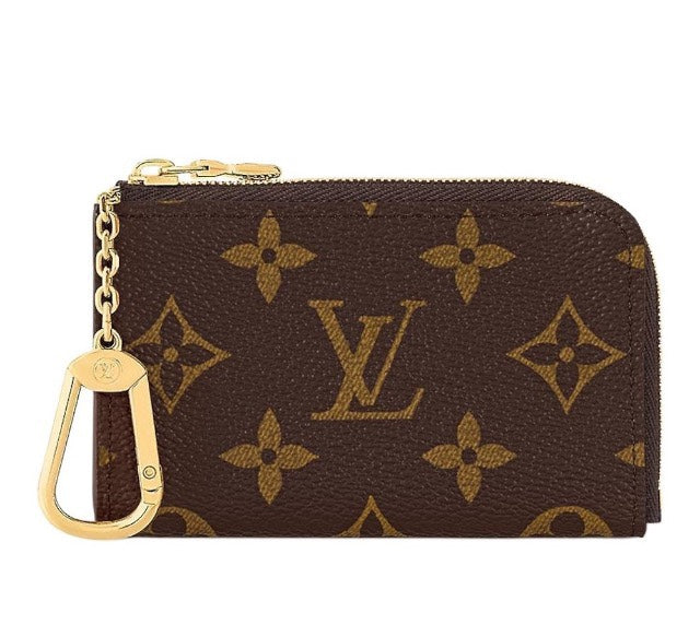 Louis Vuitton Monogram Key Pouch - Brown Coated Canvas Zippered Wallet