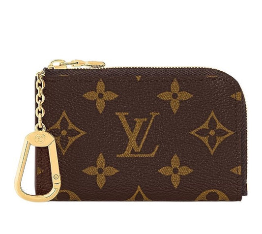 Louis Vuitton Monogram Key Pouch - Brown Coated Canvas Zippered Wallet