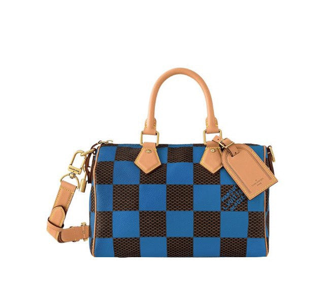 Louis Vuitton Damier Pop Speedy Bandoulière 25 Blue Handbag