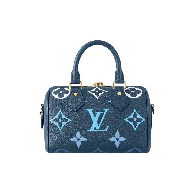 Louis Vuitton Speedy Bandoulière 20 Monogram Empreinte Giant Blue