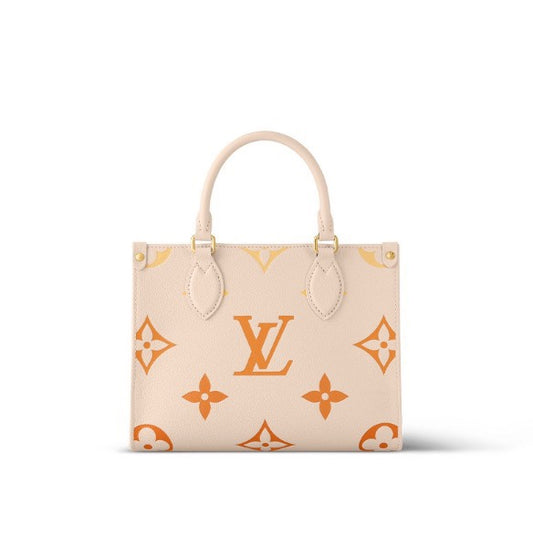 Louis Vuitton OnTheGo PM Monogram Empreinte Leather Tote Bag - Cream Gradient