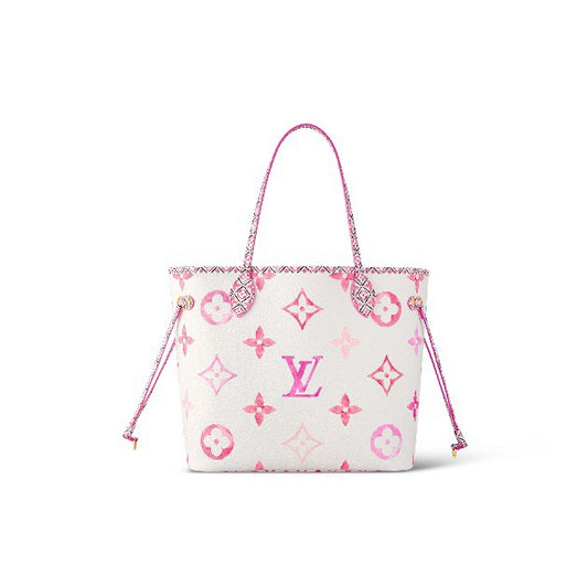 Louis Vuitton Neverfull MM By The Pool Monogram Empreinte Giant - Pink/White