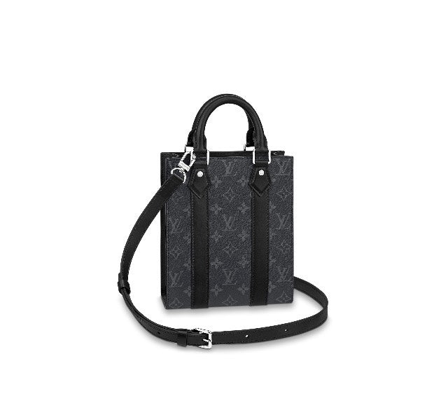 Louis Vuitton Petit Sac Plat Monogram Eclipse Canvas Mini Tote Bag