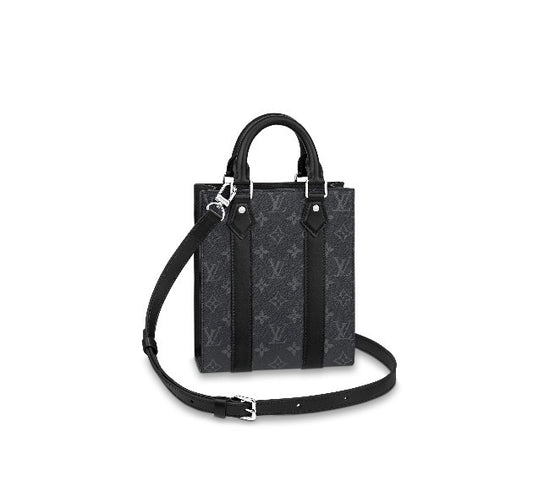 Louis Vuitton Petit Sac Plat Monogram Eclipse Canvas Mini Tote Bag