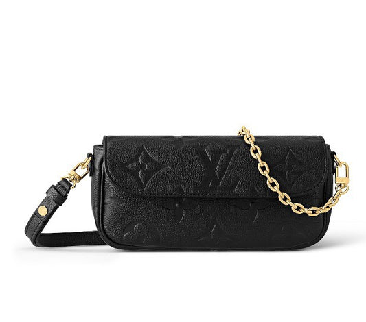 Louis Vuitton Monogram Empreinte Pochette Accessories Black Leather Shoulder Bag