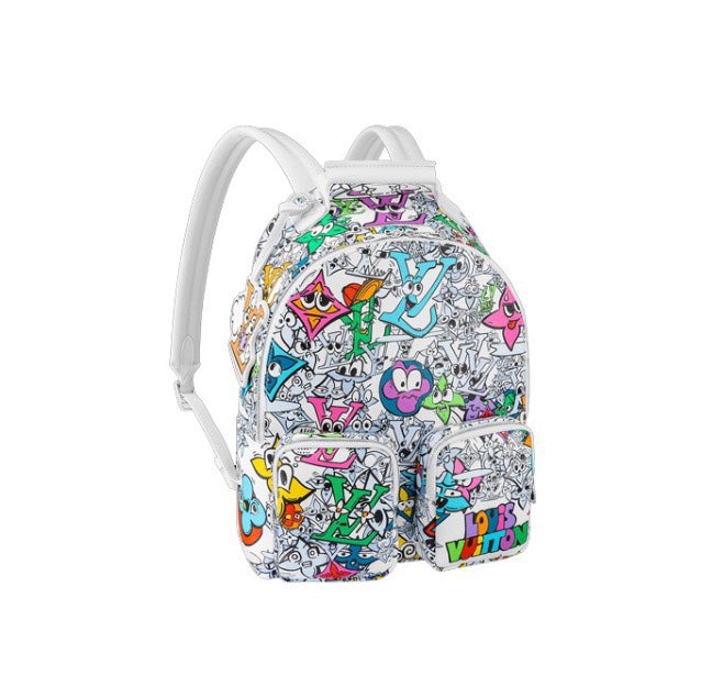 Louis Vuitton x Virgil Abloh White Monogram Trio Backpack - Zoom with Friends Collection