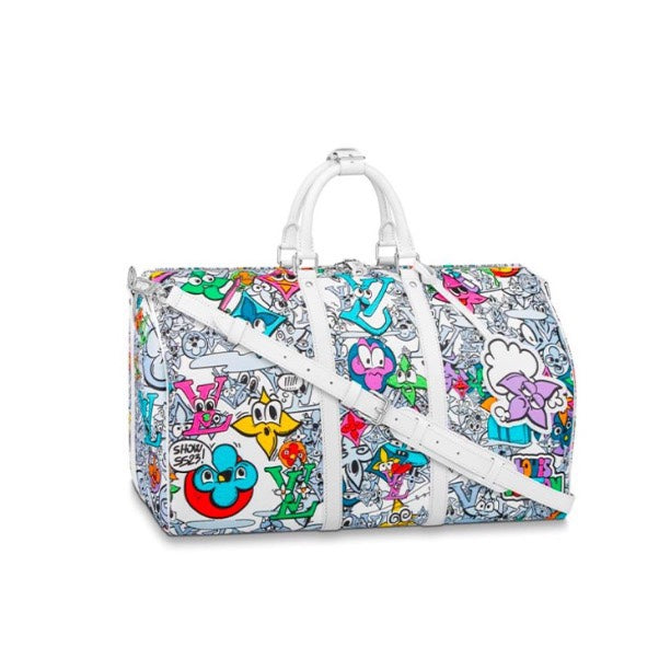 Louis Vuitton Keepall Bandoulière 50 LV Friends White Virgil Abloh