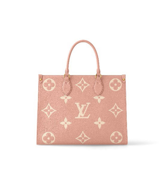 Louis Vuitton Onthego MM Monogram Empreinte Leather Tote Bag - Pink