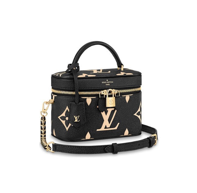 Louis Vuitton Vanity PM Monogram Empreinte Giant Leather Bag - Black/Beige