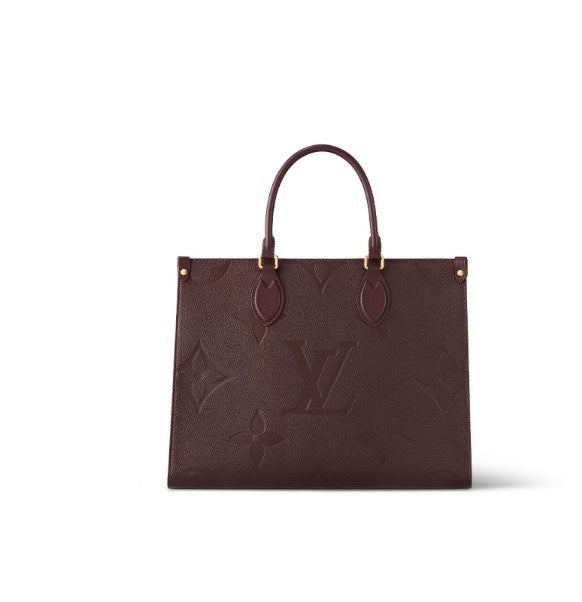 Louis Vuitton Onthego MM Monogram Empreinte Leather Tote Bag - Wine/Burgundy