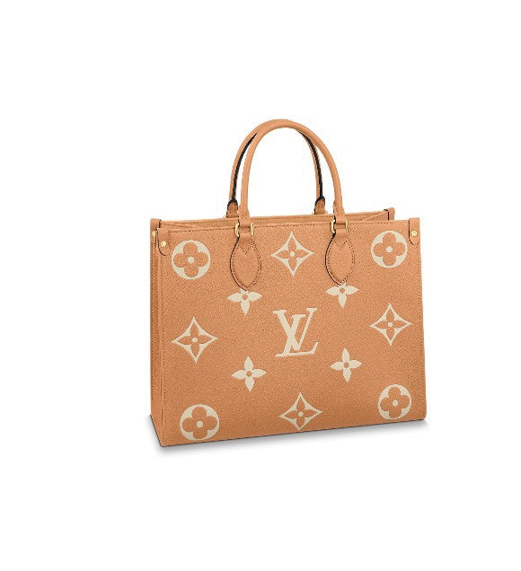 Louis Vuitton OnTheGo MM Monogram Empreinte Leather Tote Bag - Arizona/Beige