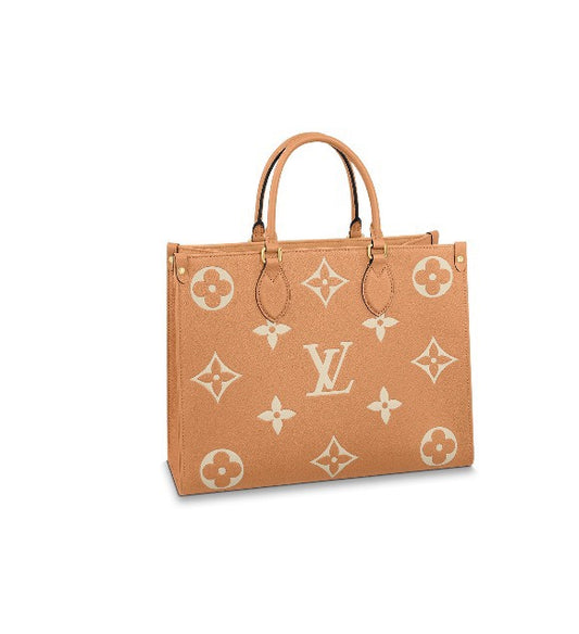 Louis Vuitton OnTheGo MM Monogram Empreinte Leather Tote Bag - Arizona/Beige