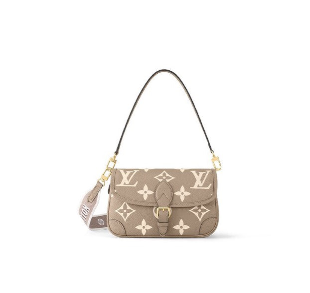 Louis Vuitton Diane Monogram Empreinte Leather Shoulder Bag - Tourterelle/Crème