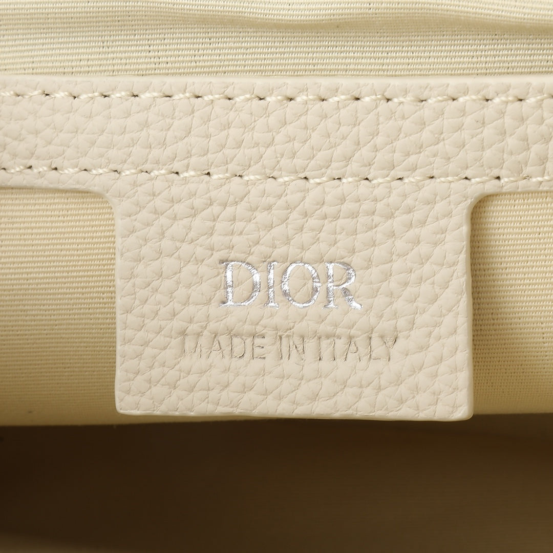 Christian Dior Safari Messenger Bag Cream Embossed Oblique Leather