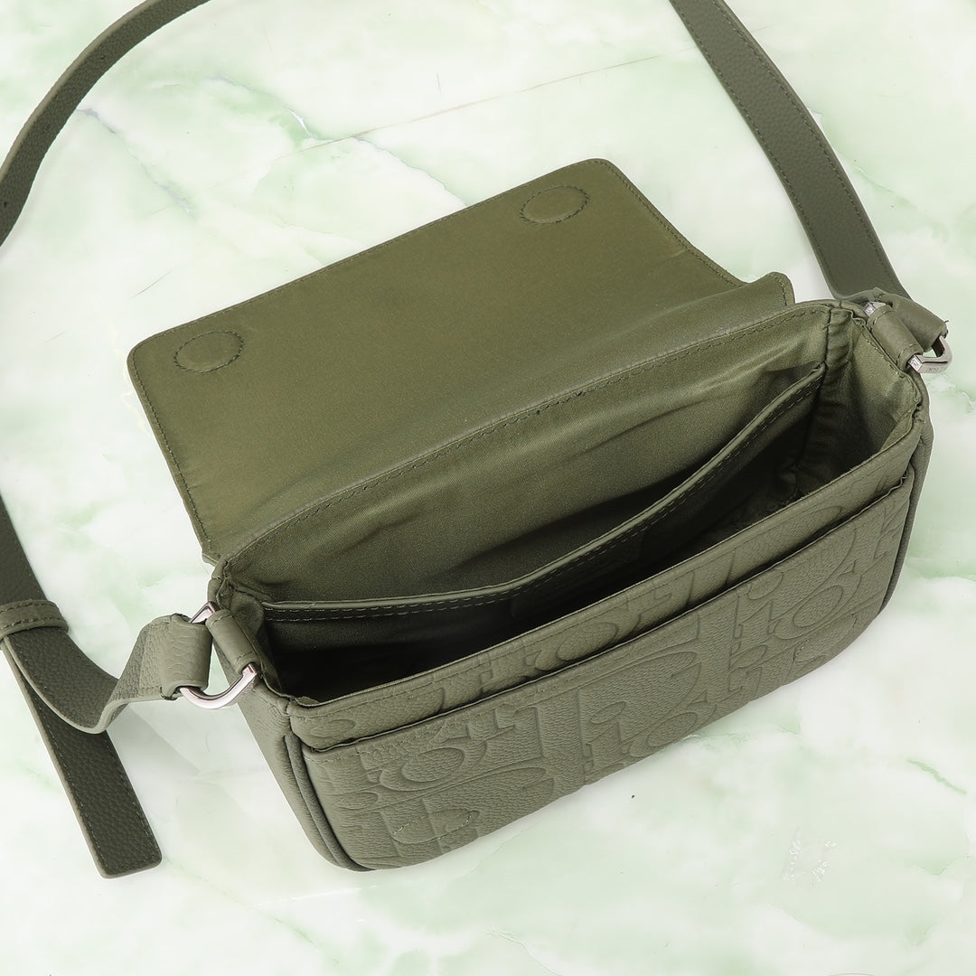Dior Safari Messenger Bag Khaki Green CD Diamond Canvas Crossbody