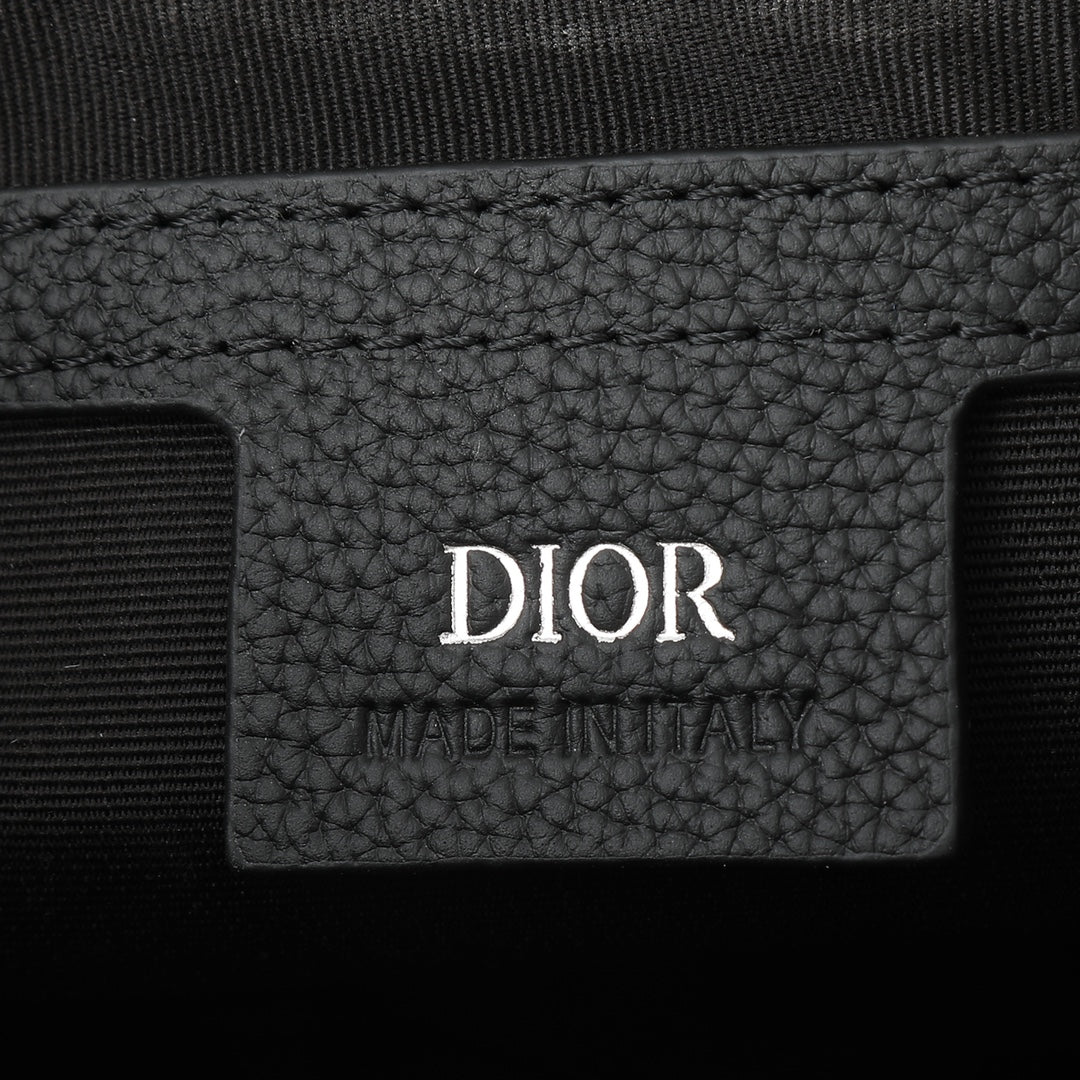 Dior Black Embossed Leather Messenger Bag - Luxury Crossbody Shoulder Bag