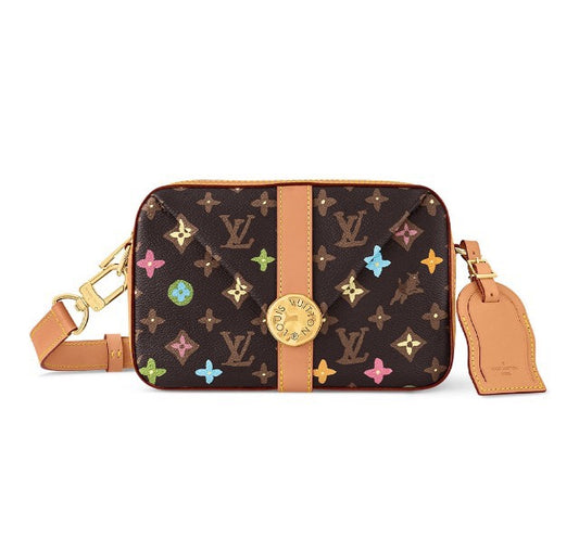 Louis Vuitton Monogram Multicolore Canvas Crossbody Bag with Leather Trim
