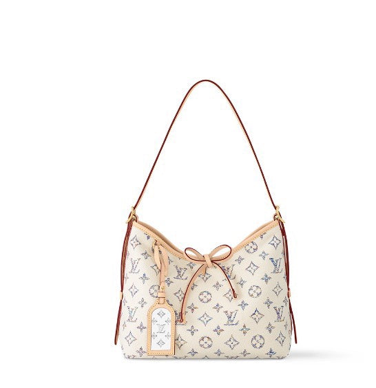 Louis Vuitton Carryall MM Monogram Canvas Handbag - Cream/Blue