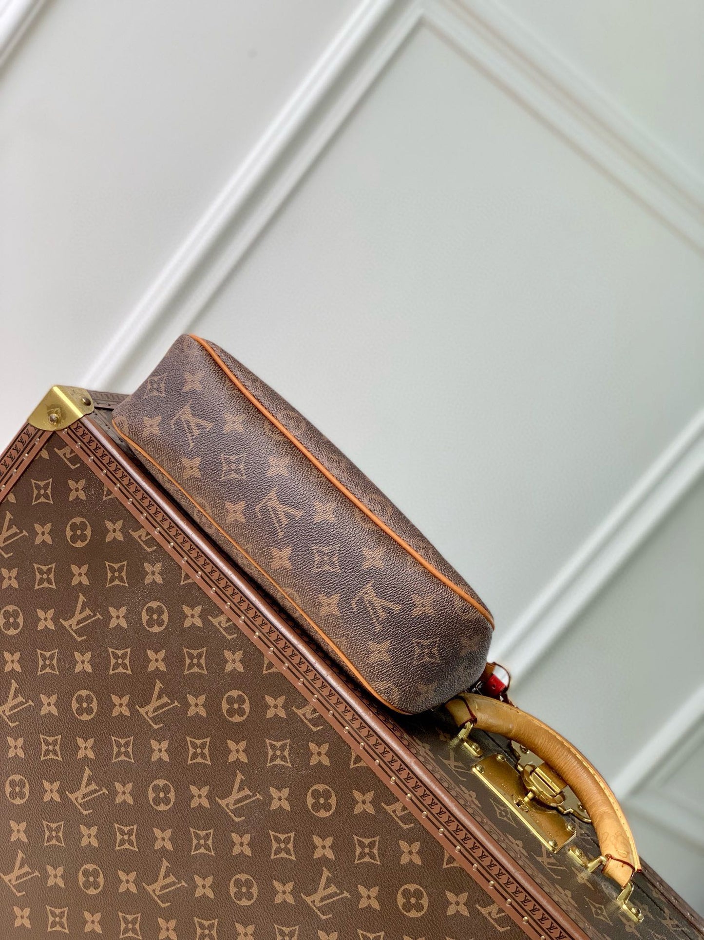 Luxury Monogram Brown Handbag with Tassel Detail - Elegant Designer Style Crossbody Bag
