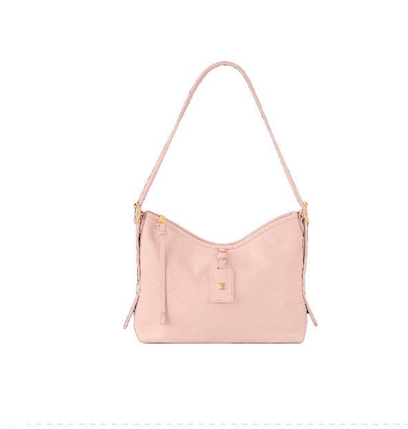 Elegant Light Pink Faux Leather Shoulder Bag for Women - Stylish Everyday Handbag