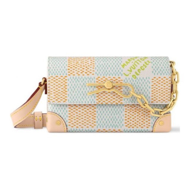Louis Vuitton Mini Soft Trunk Damier Pop Blue/Orange Crossbody Bag