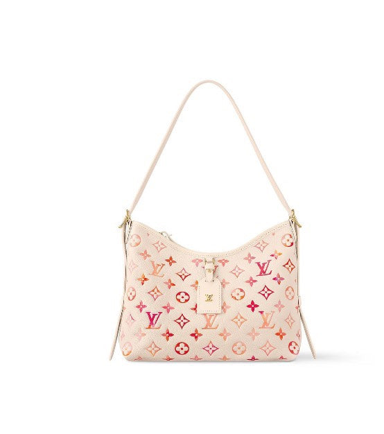 Louis Vuitton Carryall MM Monogram Mahina Leather Handbag - Pink/Peach Gradient