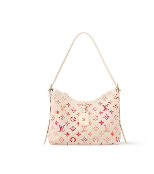 Louis Vuitton Carryall MM Monogram Mahina Leather Handbag - Pink/Peach Gradient