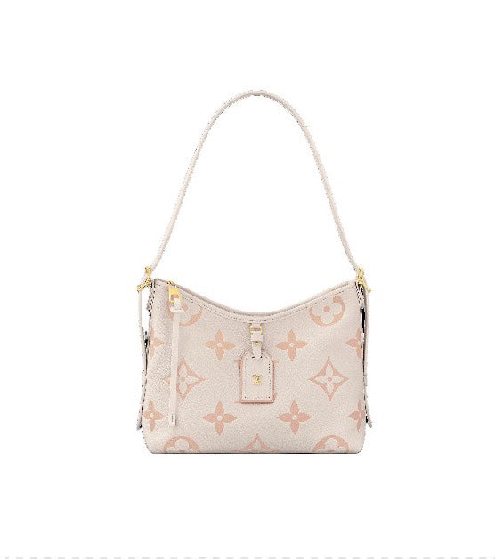Louis Vuitton Boulogne Monogram Empreinte Leather Shoulder Bag - Cream and Rose