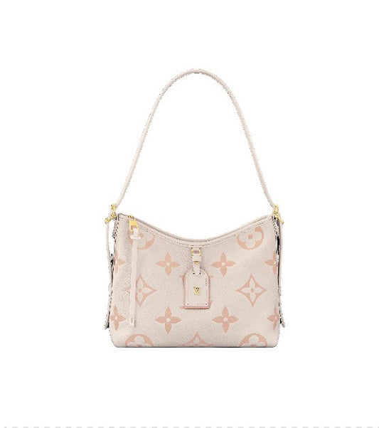 Louis Vuitton Boulogne Monogram Empreinte Leather Shoulder Bag - Cream and Rose